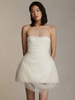 Robe de mariée courte bustier en dentelle zip sur dos