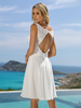Robe de mariée courte col V dos en géométrique au dessus de genoux
