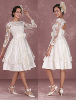 Robe de mariée courte en dentelle