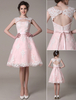 Robe de mariée courte en dentelle rose clair longueur au genou robe de mariage