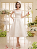 Robe de mariée courte en organza manche courte laçage sur dos longueur au genou Robe de mariage