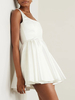 Robe de mariée courte Robe de mariage civil col carré au dessus de genoux