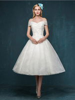 Robe de mariée courte robe de mariage ivoire en dentelle hors de l\