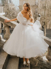 Robe de mariée courte Robe de mariée 2 Pièces boule Avec traîne Ivoire sans manches col V Robes de mariée