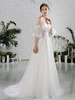Robe de mariée de plage A-ligne encolure en coeur avec perles et soutien-gorge hors de l
