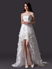 Robe de mariée de plage avec fleur et coupe asymétrique
