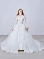 Robe de mariée dentelle hors de l’épaule robe de mariée avec traîne