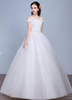 Robe de mariée dentelle Off le lacets épaule parole longueur appliques robe de mariée avec perles paillettes