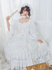 Robe de mariée douce Lolita Robe blanche à volants Bowknots Tea Party Lace Lolita OP