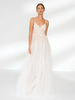 Robe de mariée en dentelle à bretelle dos nu à traîne