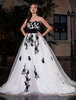 Robe de mariée en dentelle bicolore robe mariée bustier des fleurs creusantes coupe cintrée à lacets avec noeud jupe évasée