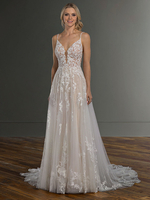 Robe de mariée en dentelle blanche col en V sans manches dos nu avec train dentelle Tulle longues robes de mariée