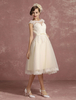 Robe de mariée en dentelle courte illusion Vintage dos nu chaînes sans manches Milanoo