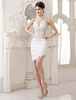 Robe de mariée en dentelle ivoire avec applique col de coeur Milanoo