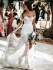 Robe de mariée en dentelle ivoire bustier hors de l\