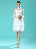 Robe de mariée en dentelle ivoire de longueur genou Milanoo