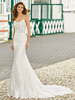 Robe de Mariée en Dentelle Robe à Bretelle Robe Sirène avec Traîne Robe Simple de Mariage