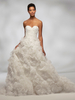 Robe de mariée en ligne blanche sans bretelles sans manches en dentelle de tulle dos nu avec des robes de mariée longues en train