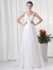 Robe de mariée en mousseline de soie blanche à fines bretelles