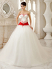 Robe de mariée en satin ivoire avec paillettes à traîne chapelle Milanoo