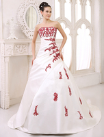 Robe de mariée en satin ivoire avec pan latéral bustier Milanoo
