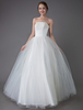 Robe de mariée en tulle ivoire sans manches sans manches Princesse robe de bal Longueur de plancher Robe de mariée