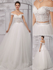 Robe de mariée exquise boule ivoire dentelle longueur plancher Milanoo