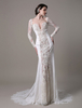 Robe de mariée exquise sirène en dentelle ivoire avec perles avec traîne Milanoo