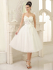Robe de mariée fleurie tulle ivoire avec fleur encolure en coeur Milanoo