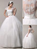 Robe de mariée ivoire avec dentelle longueur plancher Milanoo