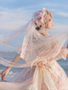Robe de mariée Lolita Accessoires Lolita Dentelle bleu ciel clair Fleurs Chapeaux en dentelle Divers