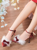 Robe de mariée Lolita Chaussures Lolita Nœuds rouges Escarpins Lolita à talon aiguille