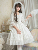 Robe de mariée Lolita OP en dentelle Robe blanche à volants en jacquard blanc Déguisements Halloween