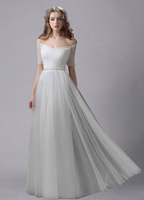 Robe de mariée mariage Ivoire robe Sash Off-The-Shoulder strass