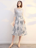 Robe de mariée mère bijou cou demi manches robe de bal appliques longueur genou gris clair robes dinvité pour mariage