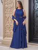Robe de mariée mère de la mariée col bijou sans manches ligne a avec des appliques longueur au sol robes dinvitées pour mariage