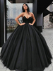 Robe de mariée noir en organza bustier décolleté à traîne robe de mariage
