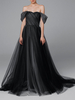 Robe de mariée noir robe de mariage gothique col en coeur hors de l\