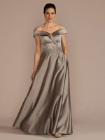 Robe de mariée pour mère col bateau sans manches ligne a embellissement en dentelle robes dinvitées de mariage