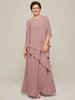 Robe de mariée pour mère col bijou sans manches ligne a volants robes dinvitées de mariage