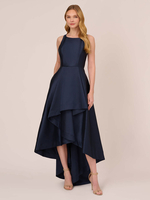 Robe de mariée pour mère col bijou sans manches ligne a volants robes dinvitées de mariage irrégulières