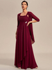 Robe de mariée pour mère col carré demi-manches ligne a robes dinvitées de mariage appliquées