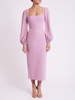 Robe de mariée pour mère col carré manches longues longueur thé robes dinvitées pour mariage