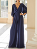 Robe de mariée pour mère col en V demi-manches combinaison robes dinvitées de mariage