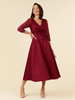 Robe de mariée pour mère col en V demi-manches ligne a ceinture longueur thé robes dinvitées de mariage