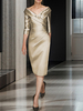 Robe de mariée pour mère col en V demi-manches ligne a robes dinvitées de mariage plissées