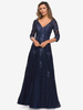 Robe de mariée pour mère col en v demi-manches ligne a robes dinvitées en dentelle pour mariage