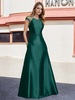 Robe de mariée pour mère de la mariée col en V manches courtes ligne A perles longueur au sol robes dinvitées de mariage