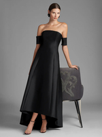 Robe de mariée pour mère de la mariée décolleté manches courtes ligne A plissée longueur au sol robes dinvitées pour mariage