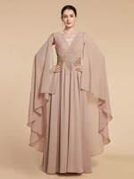 Robe de mariée pour mère de la mariée décolleté sans manches coupe trapèze volants robes dinvitées pour mariage